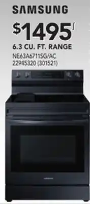 Réno Dépôt Samsung 6.3 cu. ft. range offer