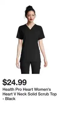 Mark's Health pro heart women's heart v neck solid scrub top - black offer