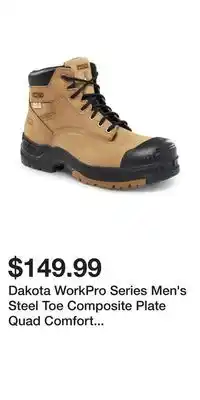 Mark's Dakota workpro series men's steel toe composite plate quad comfort freshtech 6 inch work boots offer