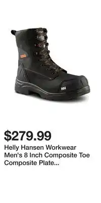 Mark's Helly hansen workwear men's 8 inch composite toe composite plate waterproof work boots - black offer