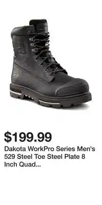 Mark's Dakota workpro series men's 529 steel toe steel plate 8 inch quad comfort waterproof safety work boots offer