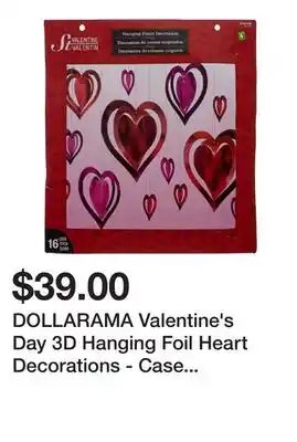 Dollarama Dollarama valentine's day 3d hanging foil heart decorations - case of 12 offer