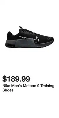 Sport Chek Nike men's metcon 9 training shoes offer