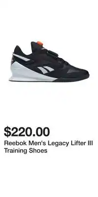 Sport Chek Reebok men's legacy lifter iii training shoes offer