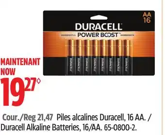 Canadian Tire Duracell alkaline batteries, 16/aa offer