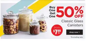 Kitchen Stuff Plus Classic glass canisters offer