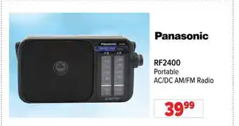 2001 Audio Video Panasonic portable ac/dc am/fm radio offer