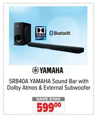 2001 Audio Video Yamaha sound bar with dolby atmos & external subwoofer offer