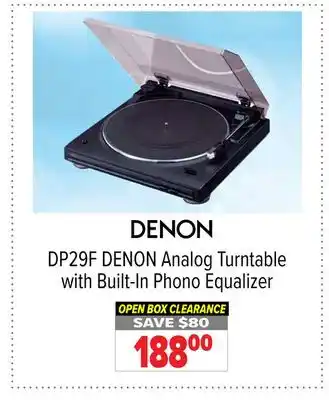 2001 Audio Video Denon analog turntable with built-in phono equalizer offer