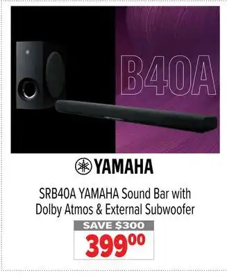 2001 Audio Video Yamaha sound bar with dolby atmos & external subwoofer offer