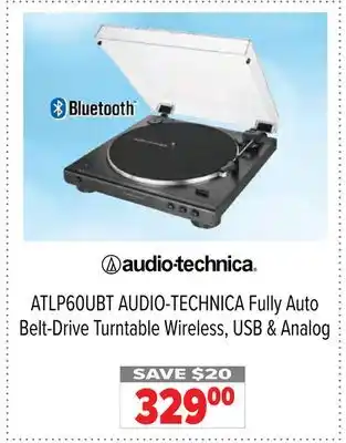 2001 Audio Video Audio-technica fully auto belt-drive turntable wireless, usb & analog offer