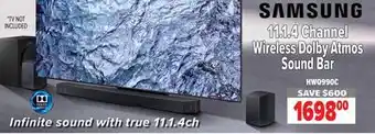 2001 Audio Video Samsung 11.1.4 channel wireless dolby atmos sound bar offer