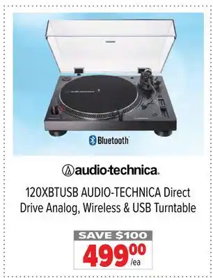 2001 Audio Video Audio-technica direct drive analog, wireless & usb turntable offer