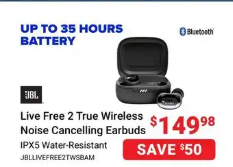 Visions Electronics Live free 2 true wireless noise cancelling earbuds offer