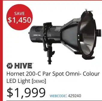 Vistek Hornet 200-c par spot omni-colour led light demo offer