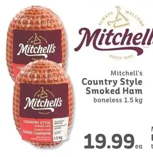 IGA Mitchell's Country Style Smoked Ham boneless 1.5kg offer