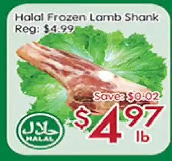 Sunny Food Mart Halal frozen lamb shank offer