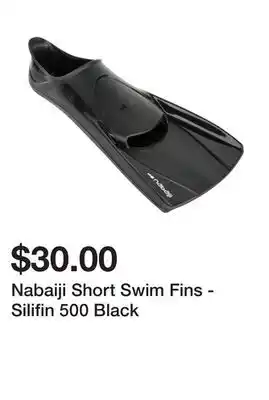 Decathlon Nabaiji short swim fins - silifin 500 black offer