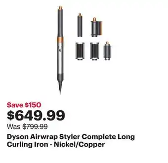 Best Buy Dyson airwrap styler complete long curling iron - nickel/copper offer