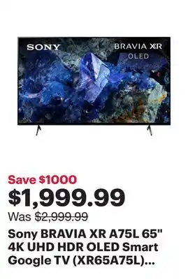 Best Buy Sony bravia xr a75l 65 4k uhd hdr oled smart google tv (xr65a75l) - 2023 - only at best buy offer