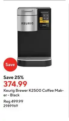 Staples Keurig brewer k2500 coffee maker - black offer