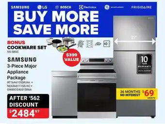 Visions Electronics Samsung 3-piece major appliance package offer