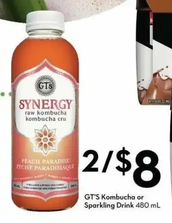 Sobeys GT'S Kombucha or Sparkling Drink 480 mL offer