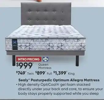 Sleep Country Sealy posturpedic optimum allegra mattress offer
