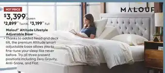 Sleep Country Malouf altitude lifestyle adjustable base offer