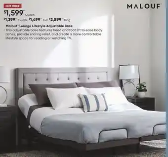 Dormez Vous Malouf lounge lifestyle adjustable base offer
