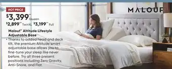 Dormez Vous Malouf altitude lifestyle adjustable base offer