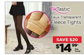 Showcase Tiktastic faux-transparent fleece tights offer