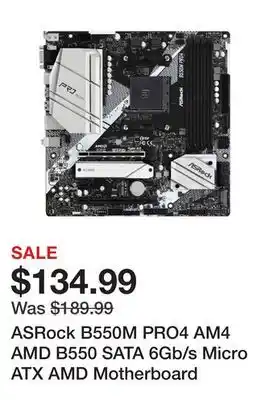 Newegg Asrock b550m pro4 am4 amd b550 sata 6gb/s micro atx amd motherboard offer