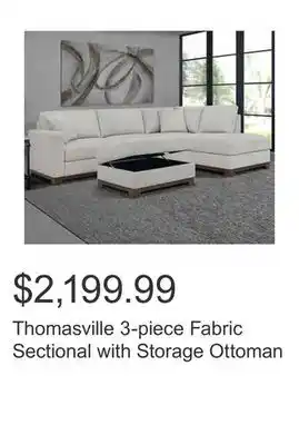 Costco Thomasville 3-piece fabric sectional with storage ottoman offer