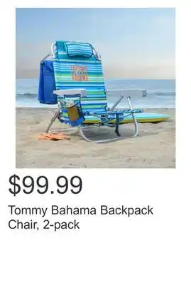 Costco Tommy bahama backpack chair, 2-pack offer