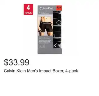 Costco Calvin klein men's impact boxer, 4-pack offer