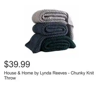 Costco House & home by lynda reeves - chunky knit throw offer