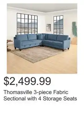 Costco Thomasville 3-piece fabric sectional with 4 storage seats offer