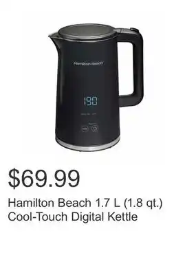 Costco Hamilton beach 1.7 l (1.8 qt.) cool-touch digital kettle offer