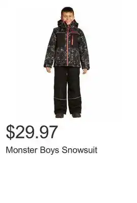 Costco Monster boys snowsuit offer