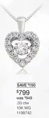 Charm Diamond Dancing diamonds 10k white gold canadian 0.33ctw diamond pendant offer