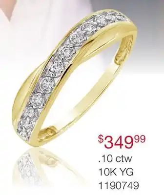Charm Diamond 10k yellow gold 0.10ctw diamond band offer