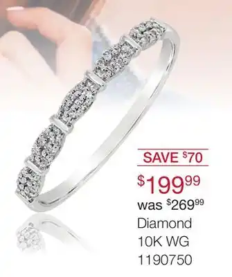 Charm Diamond 10k white gold diamond stackable ring offer
