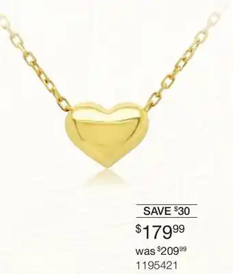 Charm Diamond 10k yellow gold 18 heart necklace offer