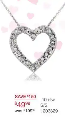 Charm Diamond Sterling silver 0.10ctw diamond heart pendant offer
