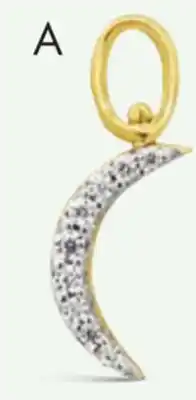 Charm Diamond Charmables 10k yellow gold diamond moon interchangeable charm offer