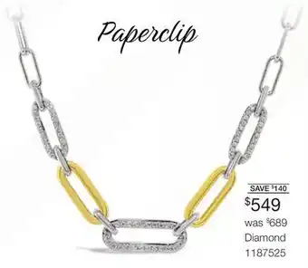 Charm Diamond Sterling silver 10k yellow gold 0.29ctw diamond paperclip chain offer