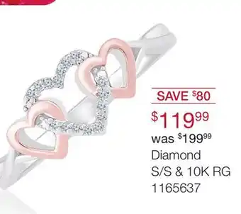 Charm Diamond Sterling silver 10k rose gold diamond promise ring offer