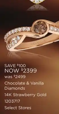 Charm Diamond Chocolate & vanilla diamonds 14k offer