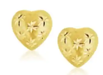 Charm Diamond 10k yellow diamond cut heart studs offer